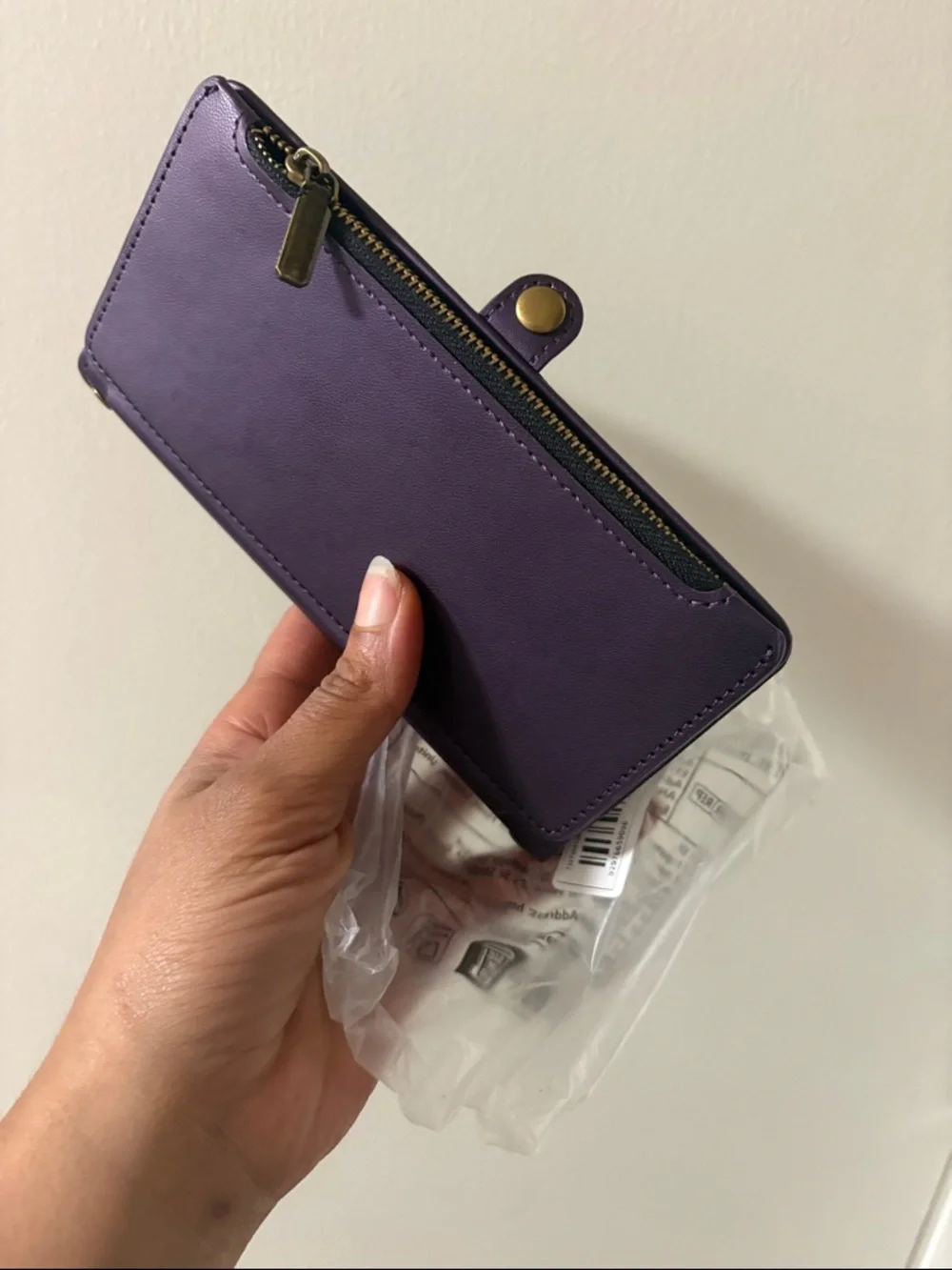 Plum Purple Zip Wallet with ID Window